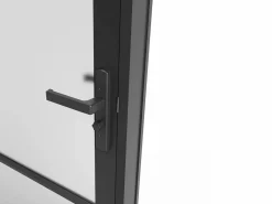 Vente-unique Bloque de puerta reversible de aluminio y vidrio translúcido - Alt. 204 x An. 93 cm - - MASERU