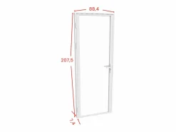 Clearance Vente-unique Bloque puerta reversible de aluminio y vidrio templado - Alt. 204 x An. 83 cm - LOXTON Blanco