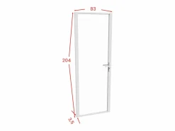 Clearance Vente-unique Bloque puerta reversible de aluminio y vidrio templado - Alt. 204 x An. 83 cm - LOXTON Blanco