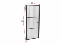 New Bloque puerta reversible de aluminio y vidrio texturizado - Alt. 204 x An. 83 cm - - MASERU Puerta Con Marco
