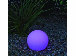 Newgarden Bola de luz exterior Buly 20 cm Solar + recarga eléctrica Blanco