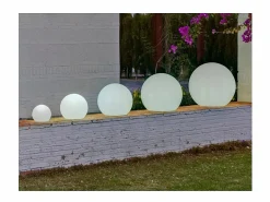 Newgarden Bola de luz exterior Buly 20 cm Solar + recarga eléctrica Blanco