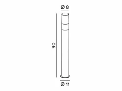 Sale Bolardo de jardín Cigar con 1 bombilla E27 máx. 20 W IP54, aluminio pintado, para exteriores, color antracita, altura 90 cm - Perenz Gris