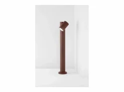 Bolardo de jardín con 1 bombilla E27 máx. 35 W, IP65, aluminio pintado, bolardo para exteriores, acero Corten-Perenz