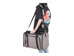 Hot Bolsa de Transporte para Gatos SucceBuy con Ruedas, para Mascotas de Menos de 11 KG, Incluye un Recipiente Plegable, Gris