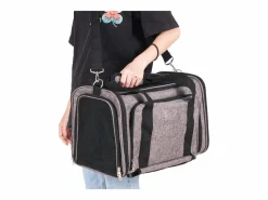 Hot Bolsa de Transporte para Gatos SucceBuy con Ruedas, para Mascotas de Menos de 11 KG, Incluye un Recipiente Plegable, Gris