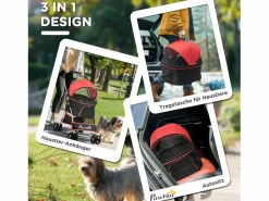 Bolsa de transporte plegable 2 en 1 para perros y gatos, de tela Oxford, color (82 x 49,5 x 98 cm)