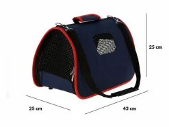 Bolsa transportín pequeñas mascotas con asa 25x25x43 cm