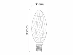 Clearance Bombilla LED de filamento trenzado E14 de 4 W y 3000 K Blanco
