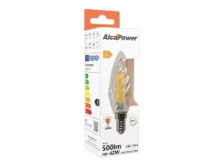 Clearance Bombilla LED de filamento trenzado E14 de 4 W y 3000 K Blanco