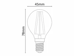 New Bombilla LED mini esférica regulable de 6 W y 4000 K, E14 Bombilla