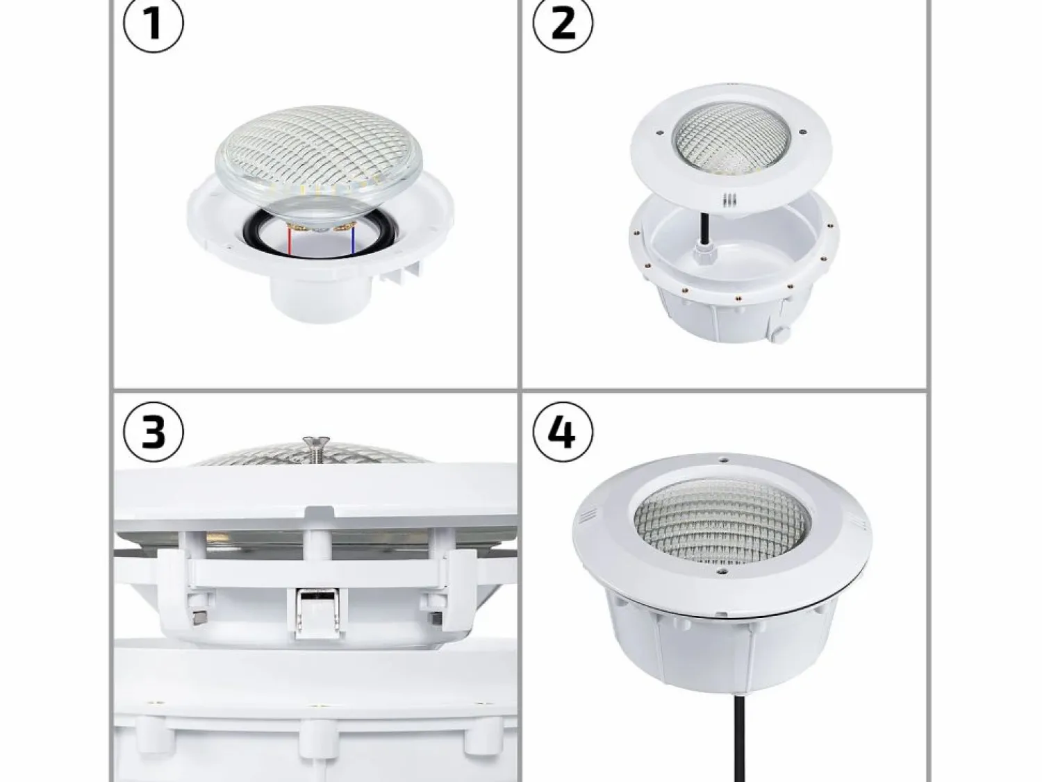 Ledkia Bombilla Piscina LED Sumergible 12V AC/DC 35W IP68 PAR56 3000K Cálido