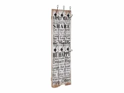 Sale Borghild Perchero de pared FAMILY RULES con 6 ganchos 120x40 cm Perchero