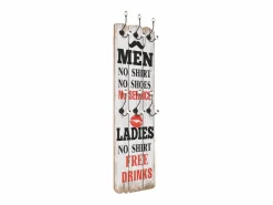 Garden Furniture Borghild Perchero de pared MEN LADIES con 6 ganchos 120x40 cm