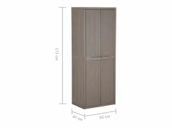 Discount Borric Armario almacenaje de jardín PP apariencia madera 65x45x172 cm Armario De Jardín