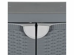 Discount Garden Furniture Borric Armario de almacenaje para jardín PP ratán 65x45x88 cm Gris