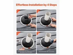 Botas de Solera para Tubos SucceBuy Lote de 2 de Techo para Tubos de 15 a 28 cm, EDPM Flexible, Resistente a Altas Temperaturas, Base de Metal Duradero Negro