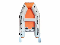 COASTO Bote inflable 230x130 cm - 3 plazas - Punto de gota de alta presión - 2 remos 1 bomba 1 bolsa de transporte - Hinchable 2,30m gris claro /