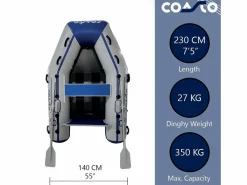 Clearance Bote inflable Slat 230 3 plazas - 230x130cm Carbon Latte Floor - 2 remos 1 bomba 1 bolsa de transporte - Deportes Náuticos