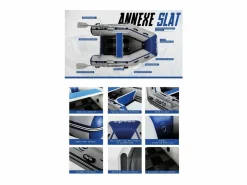 Clearance COASTO Bote neumático Slat 200 - 200x130 cm 2+1 personas - Suelo de carbono latte - 2 remos 1 bomba 1 bolsa de transporte - 200 x 131 cm Azul