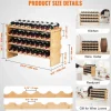 Outlet Botellero Apilable SucceBuy de 4 Niveles para 36 Botellas, de Madera de Bambú Natural