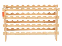 Outlet Botellero Apilable SucceBuy de 4 Niveles para 36 Botellas, de Madera de Bambú Natural