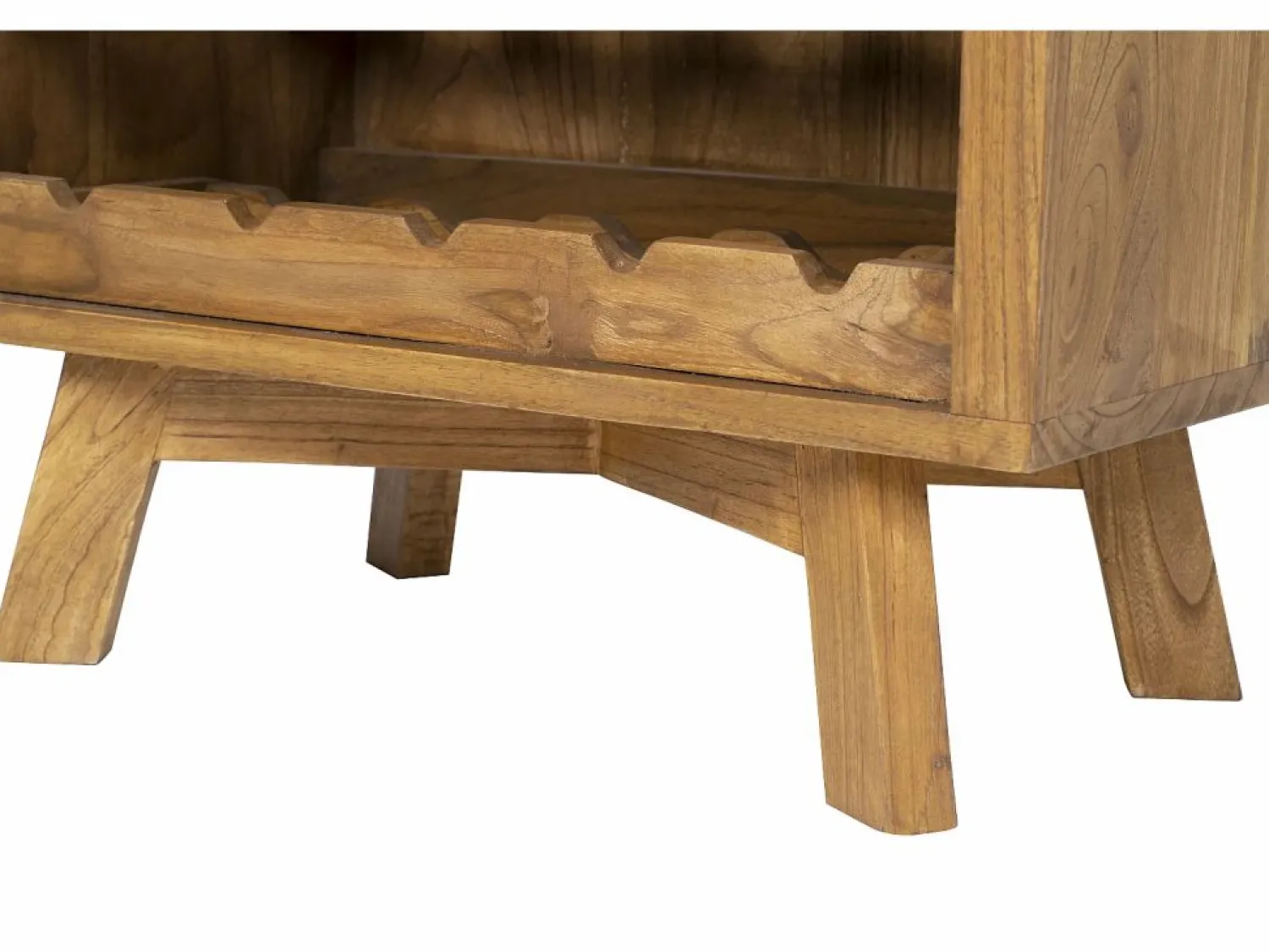 Outlet OZAIA Botellero de madera de mindi, 15 botellas, ancho 60 x fondo 35 x alto 80 cm, AVEIRO Color natural claro