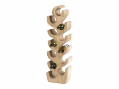 Discount Botellero de madera de suar - 2 botellas - Ancho 28 x Alt. 100 cm - Natural - GUIMARAS Botellero|Accesorios Para Vino Y Bar