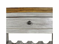 Botellero de madera maciza reciclada 55x23x85 cm ES665872 Marru00f3n