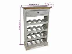 Botellero de madera maciza reciclada 55x23x85 cm ES665872 Marru00f3n