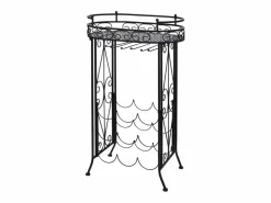 Hot Botellero de metal con soportes para copas para 9 botellas ES761678 Botellero|Accesorios Para Vino Y Bar