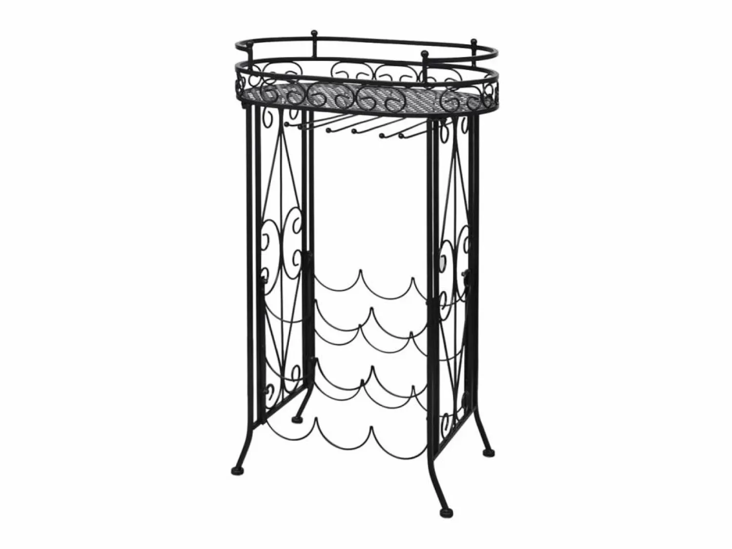 Hot Botellero de metal con soportes para copas para 9 botellas ES761678 Botellero|Accesorios Para Vino Y Bar
