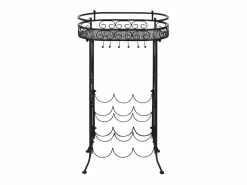 Hot Botellero de metal con soportes para copas para 9 botellas ES761678 Botellero|Accesorios Para Vino Y Bar