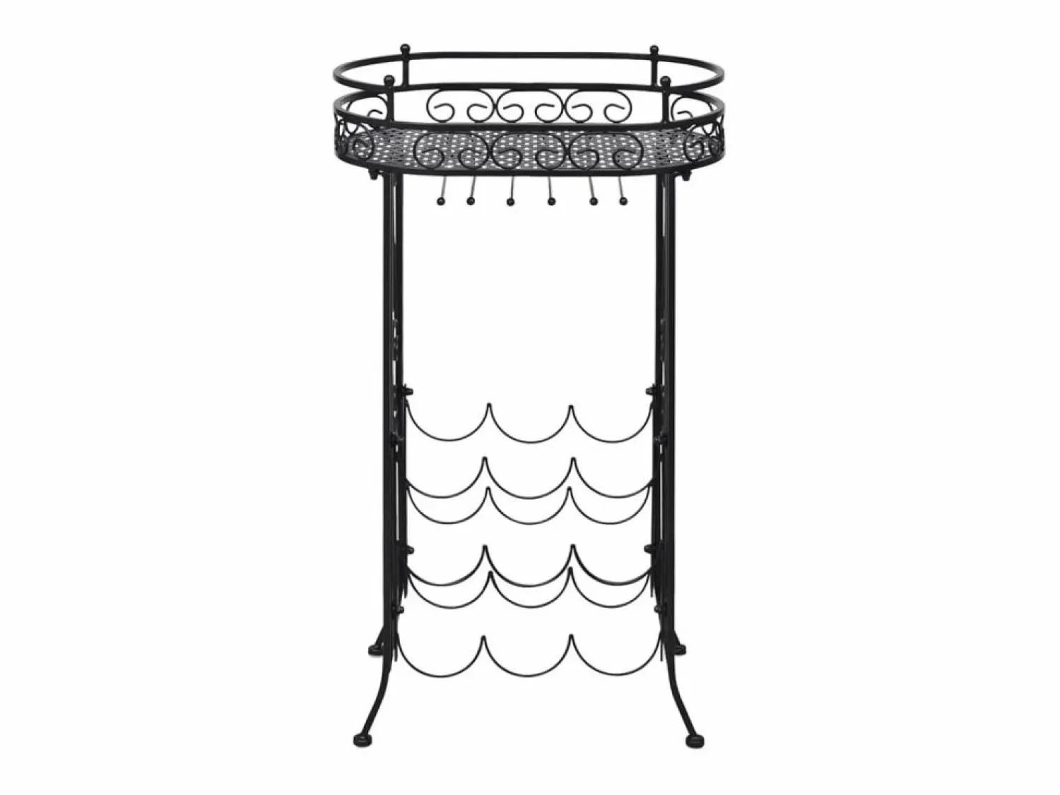 Hot Botellero de metal con soportes para copas para 9 botellas ES761678 Botellero|Accesorios Para Vino Y Bar