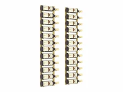Clearance Botellero de pared para 12 botellas 2 unidades hierro ES730885 Dorado