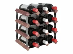 Botellero para 12 botellas madera maciza pino marrón ES708097 Marru00f3n