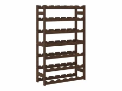Clearance Botellero para 42 botellas madera maciza de pino marrón ES189143 Accesorios Para Vino Y Bar|Botellero