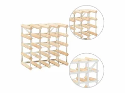 Online Botellero para 20 botellas de madera maciza de pino ES980642 Botellero|Accesorios Para Vino Y Bar