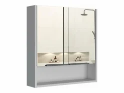 Clearance Botiquin Jaspe en Melamina, con espejos , 62.48 cm X 59.94 cm X 13.97 cm , Mueble De Pared Para Baño