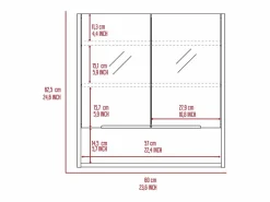 Clearance Botiquin Jaspe en Melamina, con espejos , 62.48 cm X 59.94 cm X 13.97 cm , Mueble De Pared Para Baño