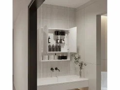 Clearance Botiquin Jaspe en Melamina, con espejos , 62.48 cm X 59.94 cm X 13.97 cm , Mueble De Pared Para Baño