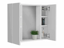 Hot Botiquín Artemisa en Melamina, con 6 estantes interno y dos puertas, con espejo , 49.53 cm X 59.94 cm X 13.71 cm , Mueble De Pared Para Baño