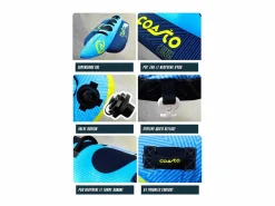 Clearance COASTO Boya remolcada Luna - 300x100cm - 3 asas de neopreno - Carga máx. 230 kg - Nylon 840 D - PVC 28G - 3 plazas Azul