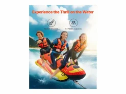 Boyera Remolcada Hinchable SucceBuy, Tubo de Deporte Náutico Hinchable para 1 a 3 Pasajeros, Capacidad de 231 kg Rojo