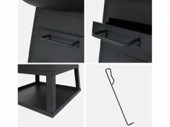 Sweeek Brasero barbacoa con espacio de almacenamiento, ø60cm