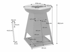 Sweeek Brasero barbacoa con espacio de almacenamiento, ø60cm