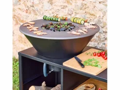 Online Sweeek Brasero barbacoa 80cm + carrito con espacios de almacenamiento Negro