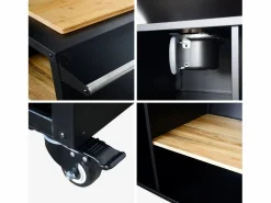 Online Sweeek Brasero barbacoa 80cm + carrito con espacios de almacenamiento Negro