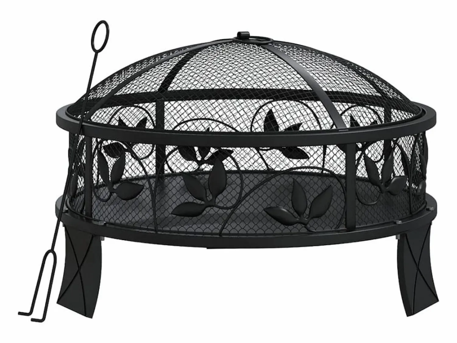 Online vidaxl Brasero con atizador acero XXL 50 cm Negro