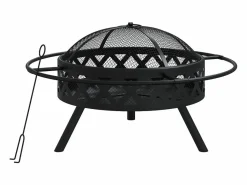 vidaxl Brasero con atizador acero XXL 70 cm